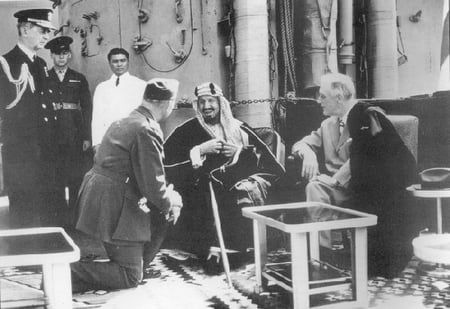 President Roosevelt meets King Ibn-Saud